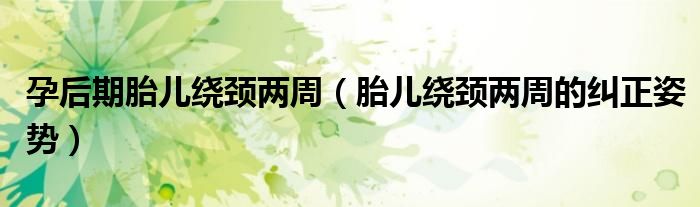 孕后期胎儿绕颈两周（胎儿绕颈两周的纠正姿势）