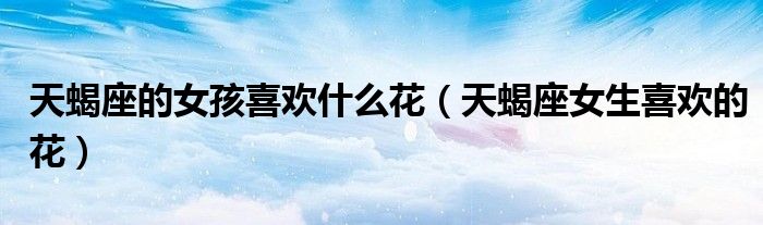 天蝎座的女孩喜欢什么花（天蝎座女生喜欢的花）