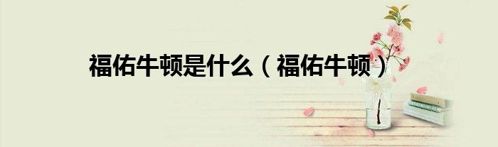 福佑牛顿是什么（福佑牛顿）