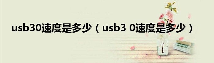 usb30速度是多少（usb3 0速度是多少）