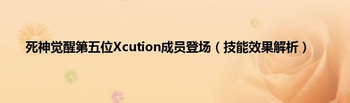 死神觉醒第五位Xcution成员登场（技能效果解析）