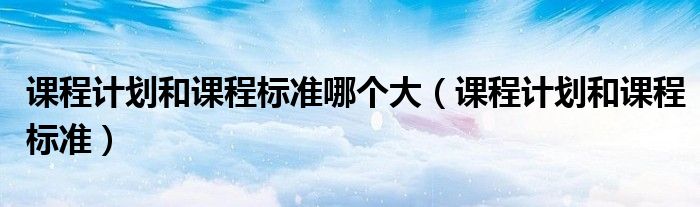 课程计划和课程标准哪个大（课程计划和课程标准）
